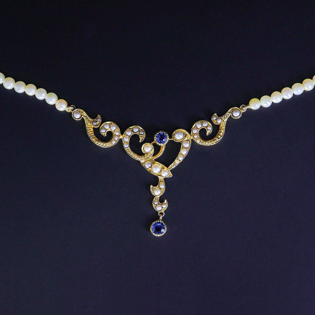 Pre-Owned Sapphire & Pearl Necklace