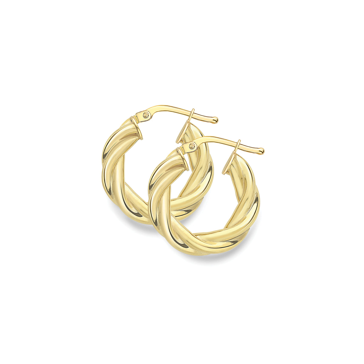 9ct Yellow Gold Twist Hoops