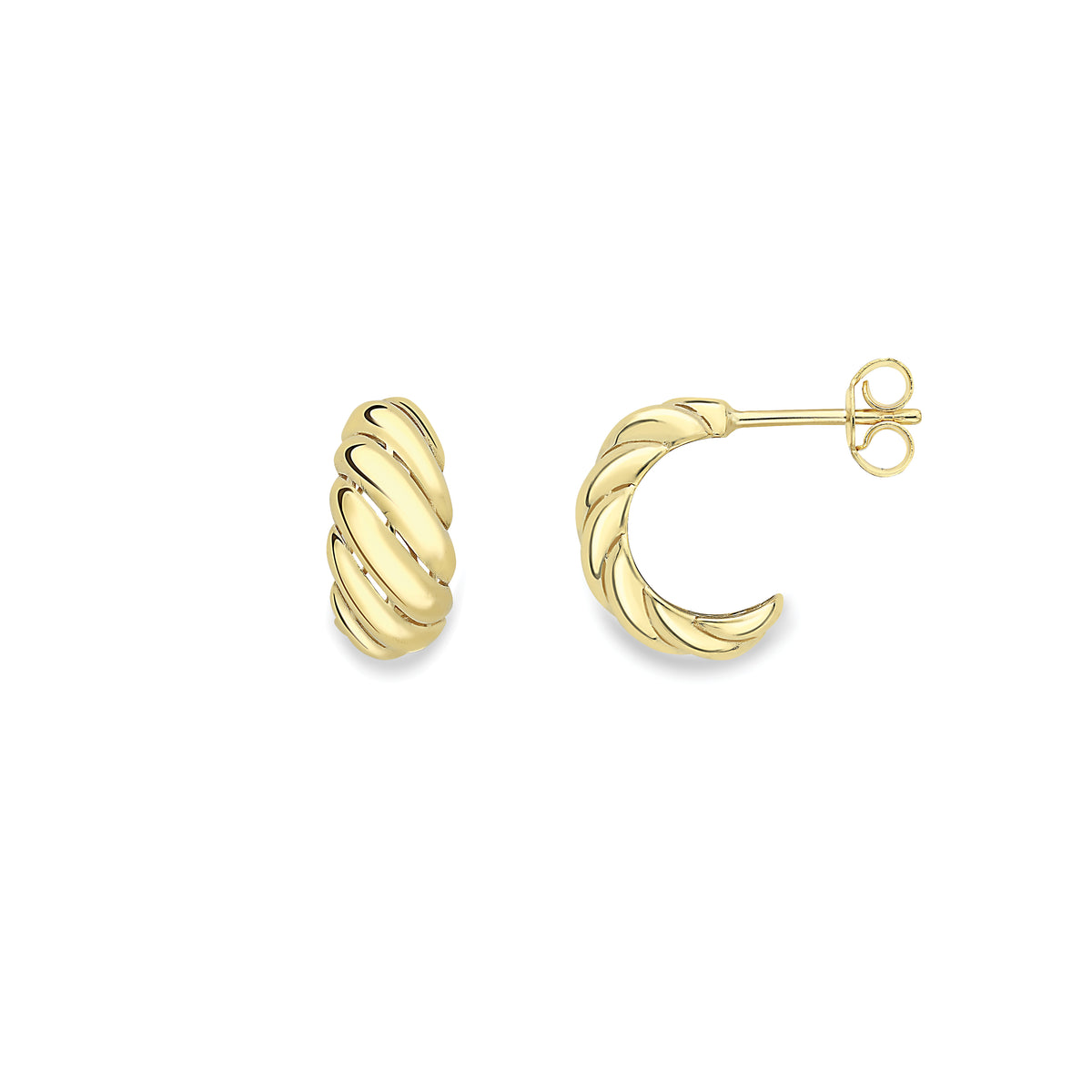 9ct Yellow Gold Twist Half Hoop