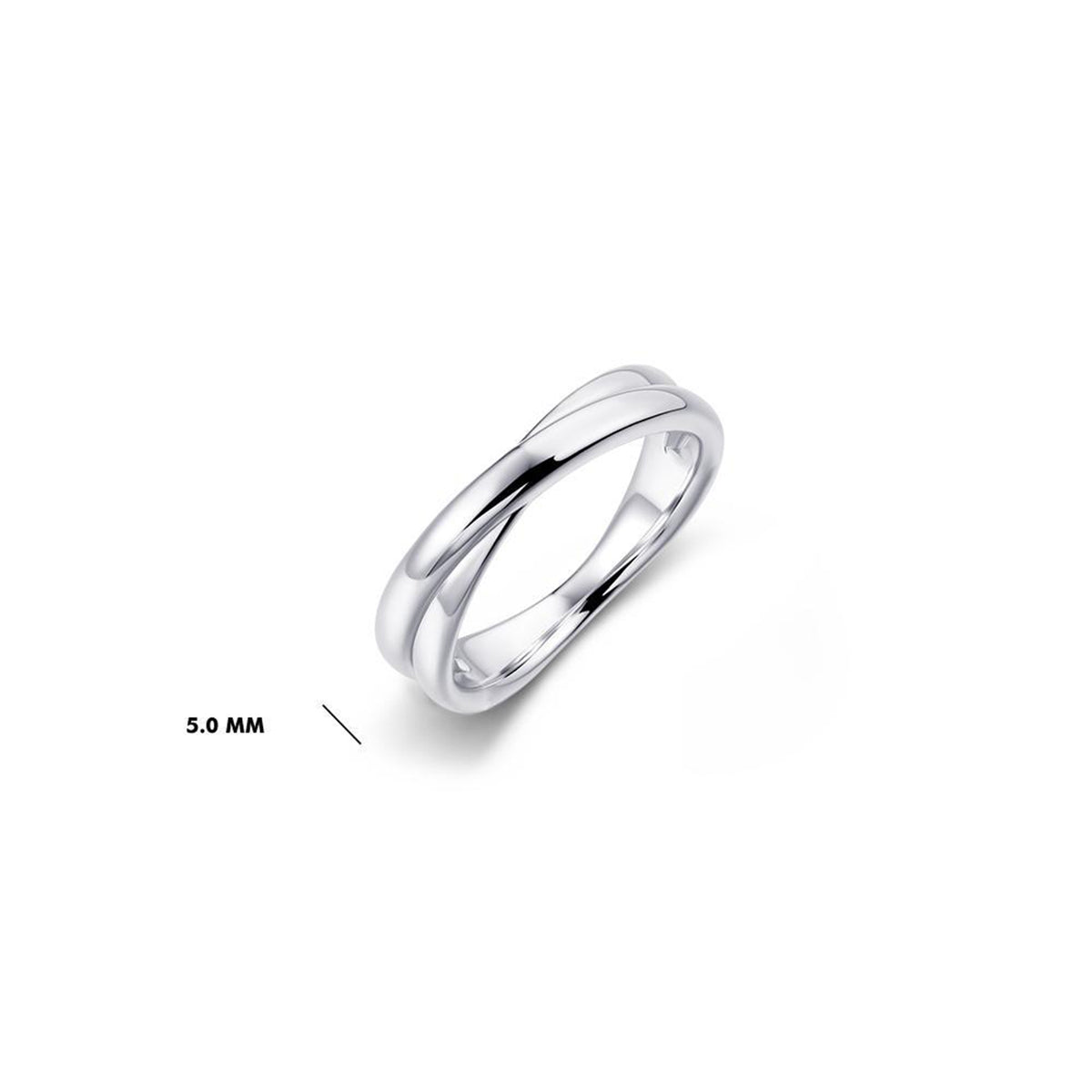 Gisser Silver Crossing Bold Bands Ring