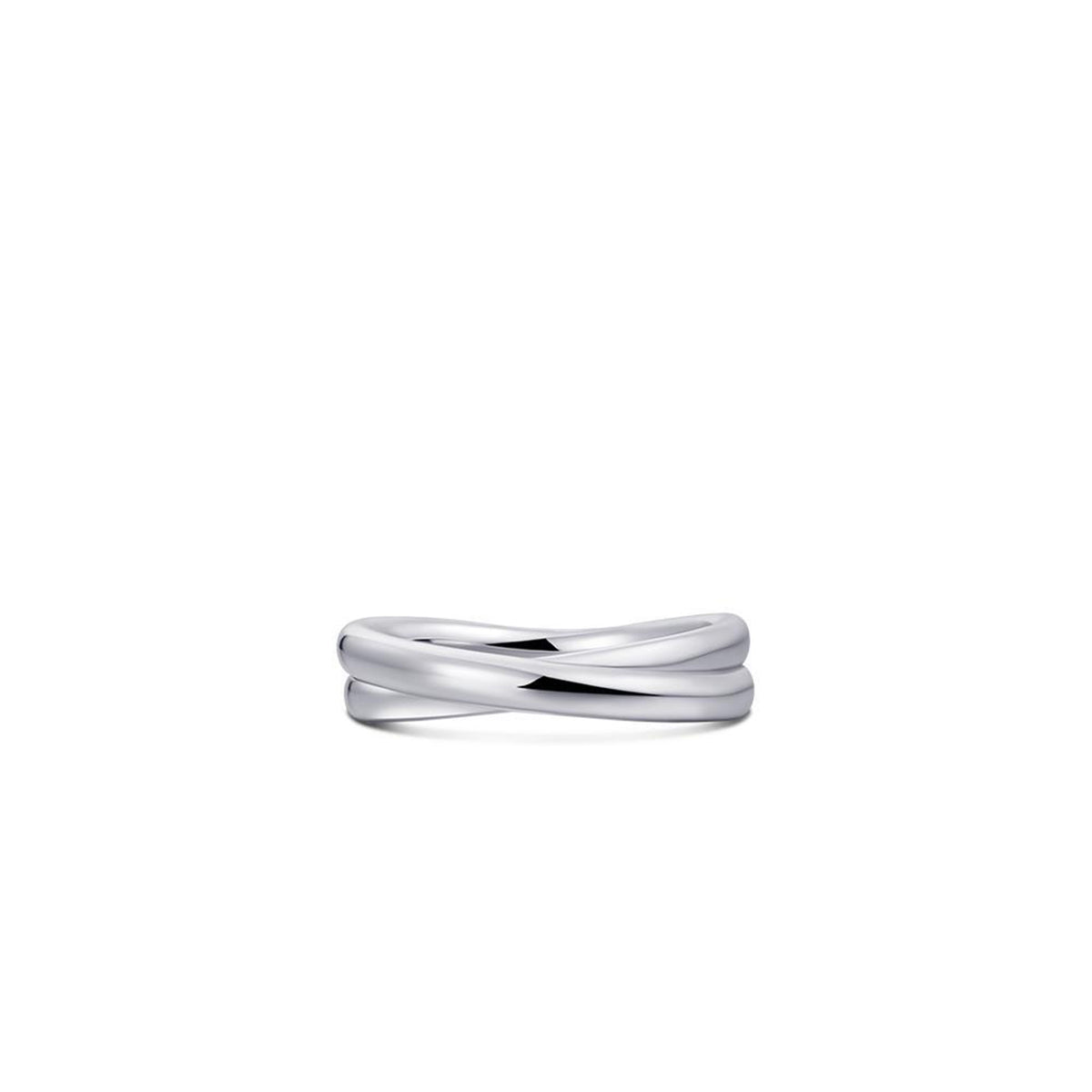 Gisser Silver Crossing Bold Bands Ring