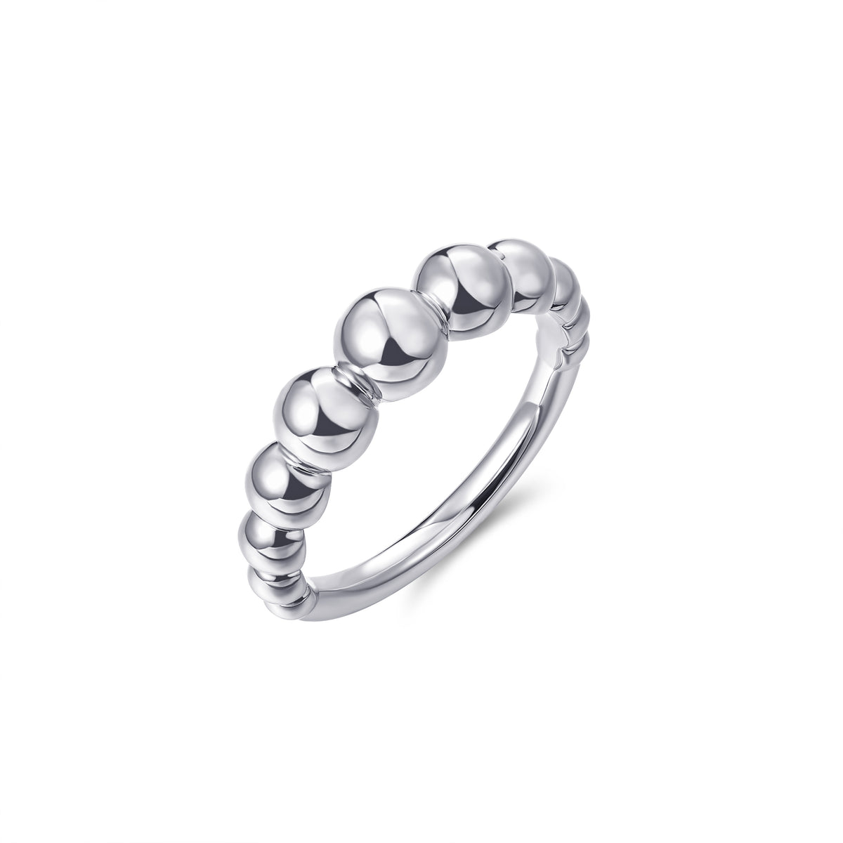 Gisser Silver Big Bead Ring