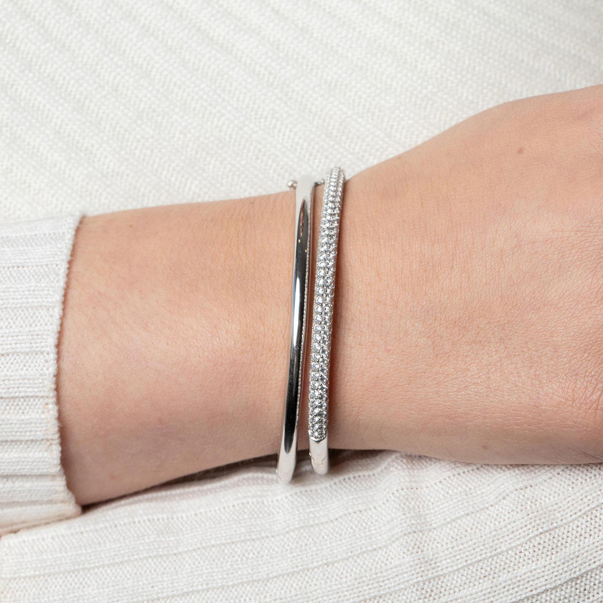 Gisser Silver Pave Bangle