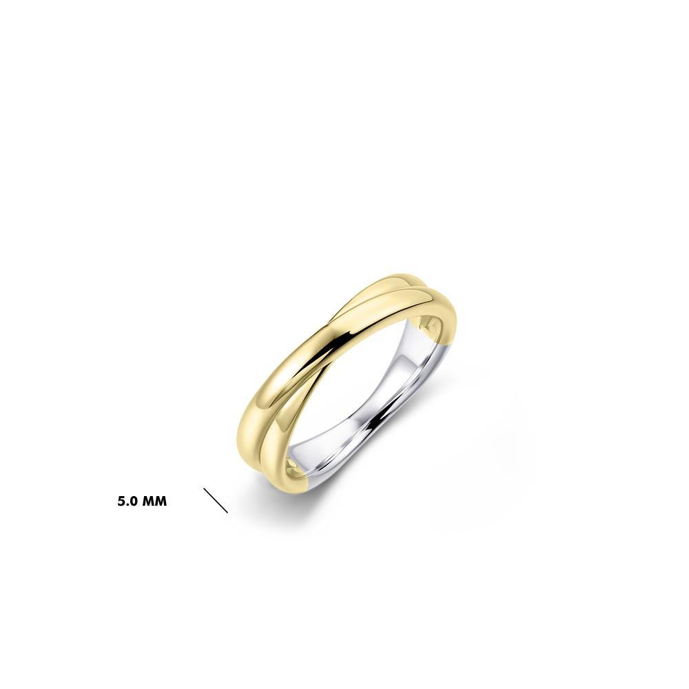 Gisser 18ct Gold Plated Crossing Bold Bands Ring