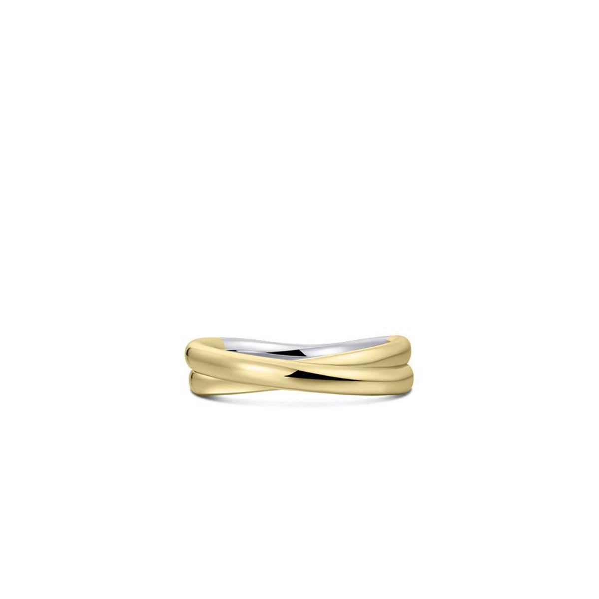 Gisser 18ct Gold Plated Crossing Bold Bands Ring