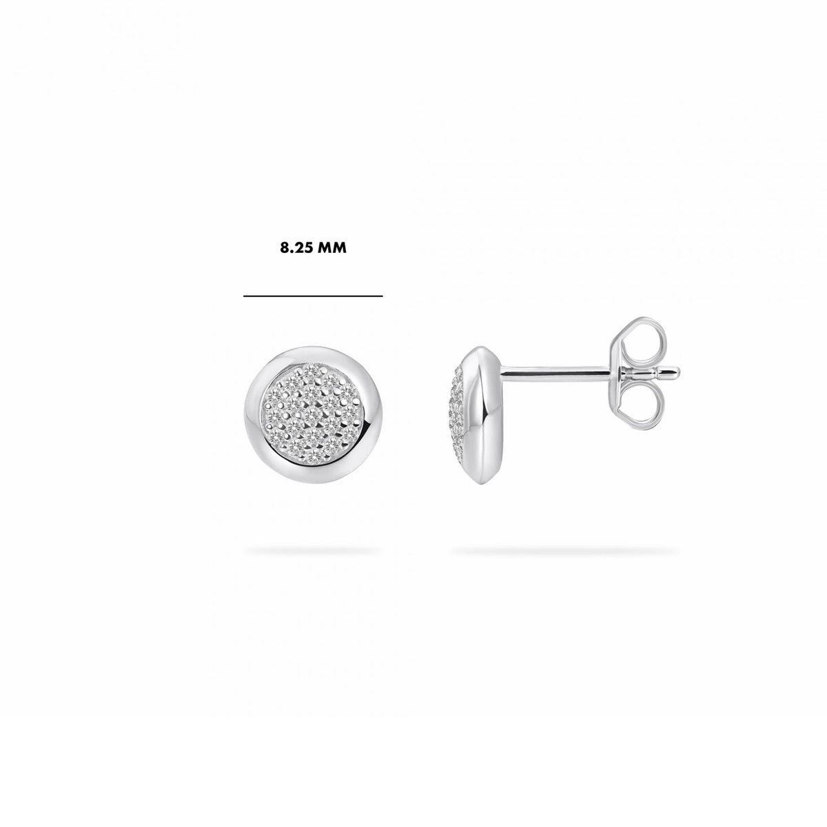 Gisser Silver Bold Pave Stud Earrings