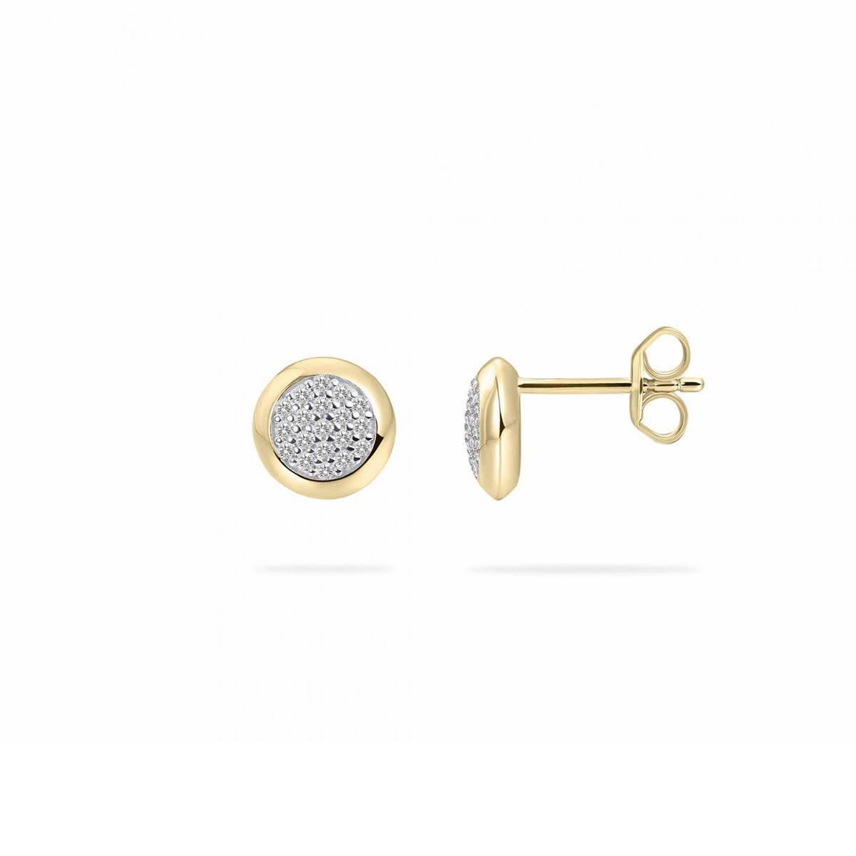 Gisser 18ct Gold Plated Bold Pave Stud Earrings