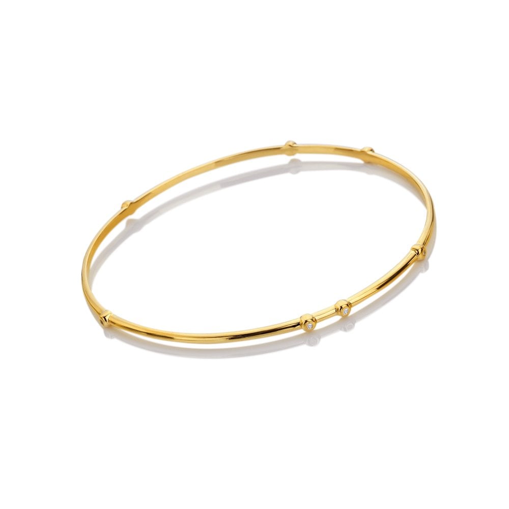 Hot Diamonds Gold Plated Organic White Topaz Bangle