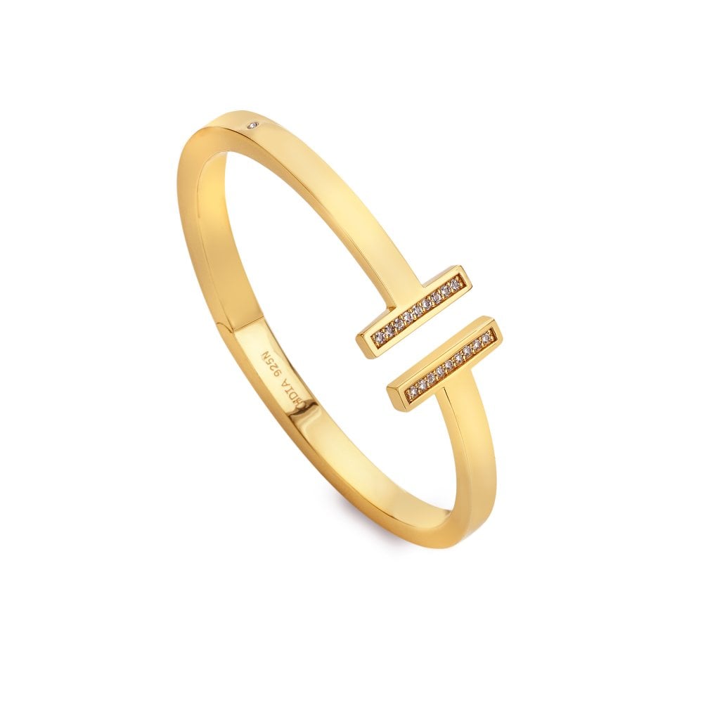 Hot Diamonds Gold Plated T-Bar Bangle