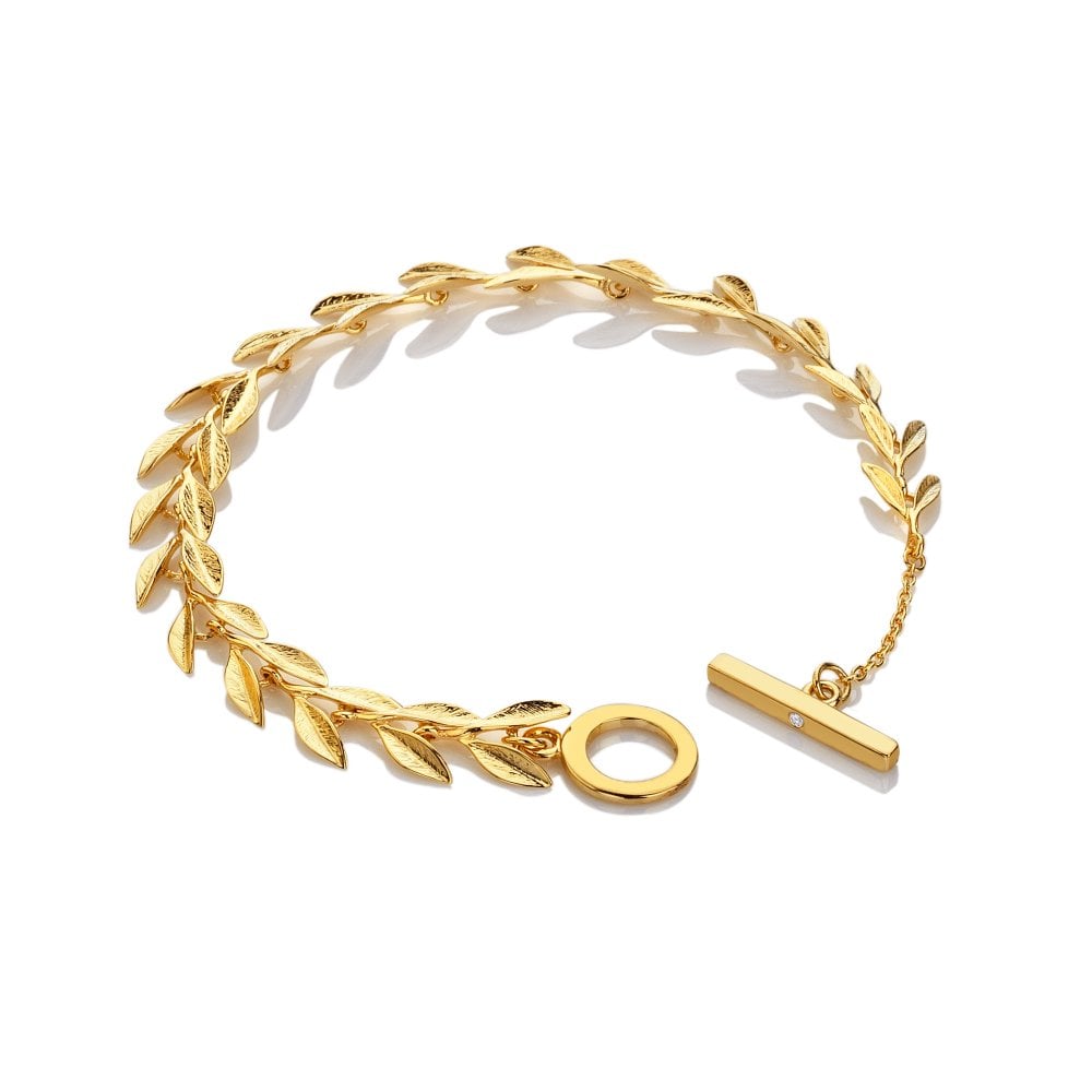 Hot Diamonds Gold Plated Laurel Bracelet