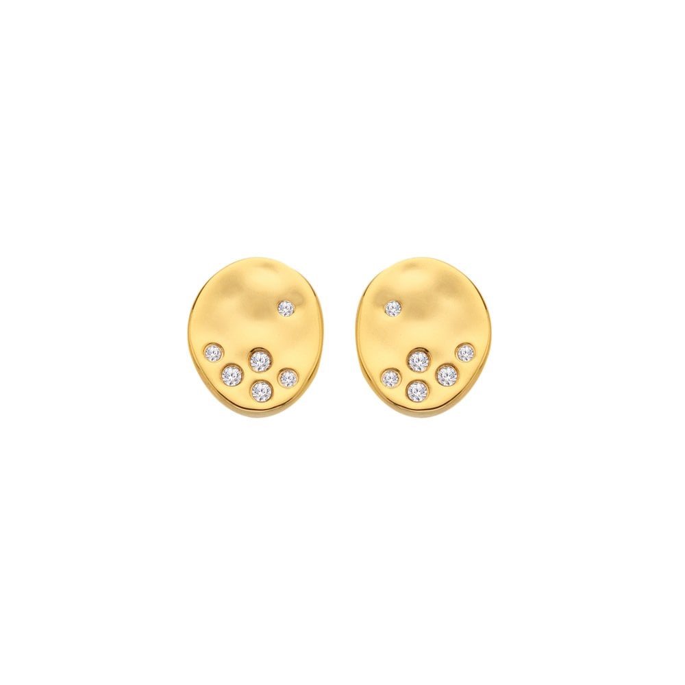 Hot Diamonds Illuminate Gold Plated White Topaz Stud Earrings