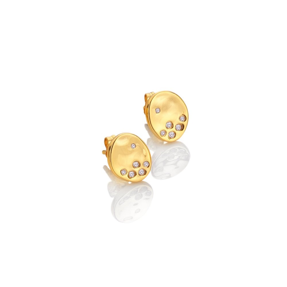 Hot Diamonds Illuminate Gold Plated White Topaz Stud Earrings