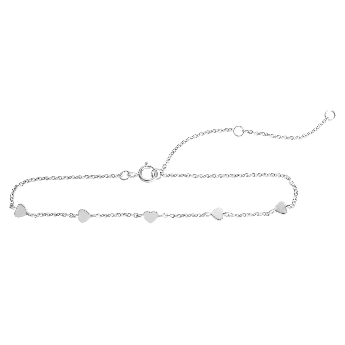 Dew Silver Heart Station Bracelet