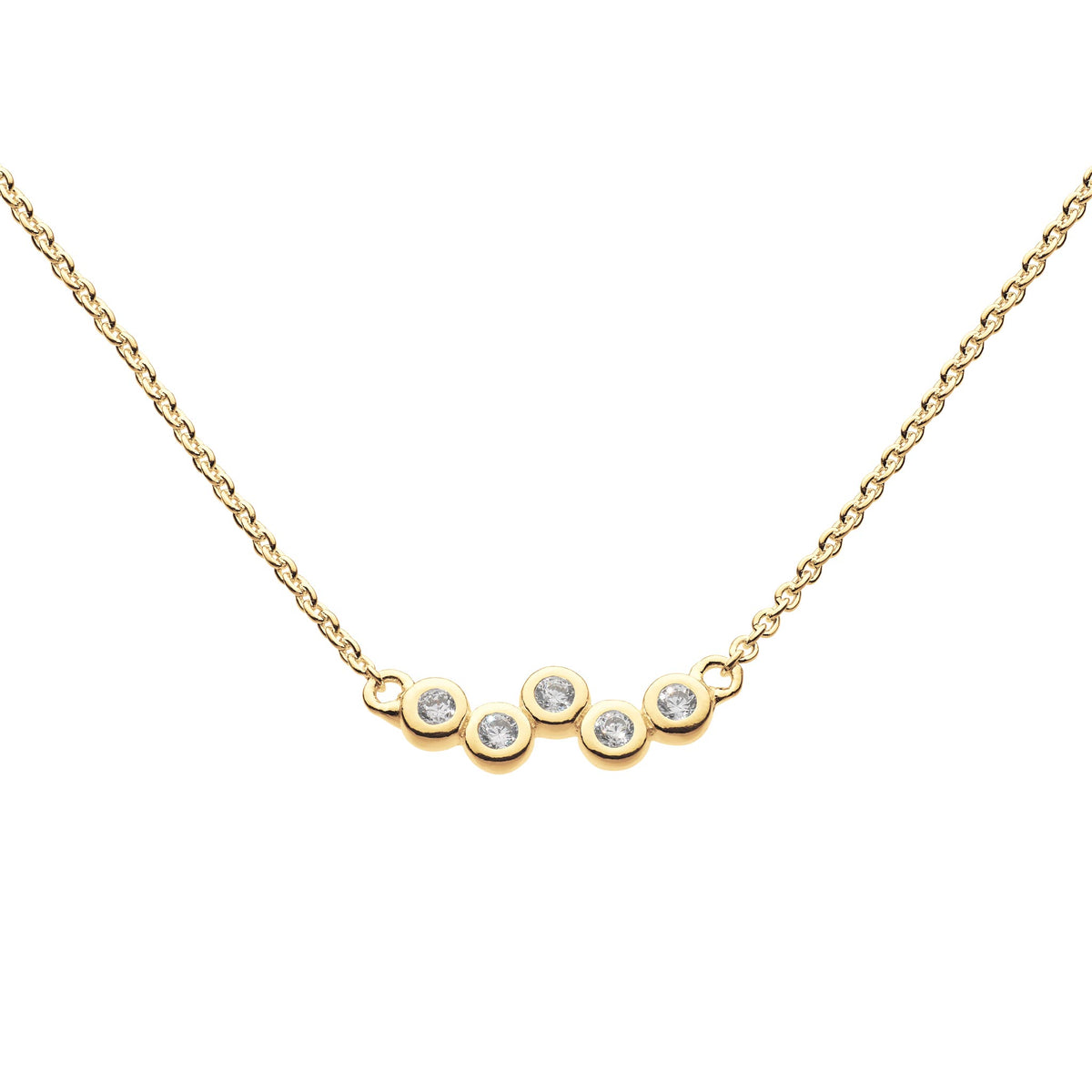 Dew CZ Gold Plate Scatter Necklace