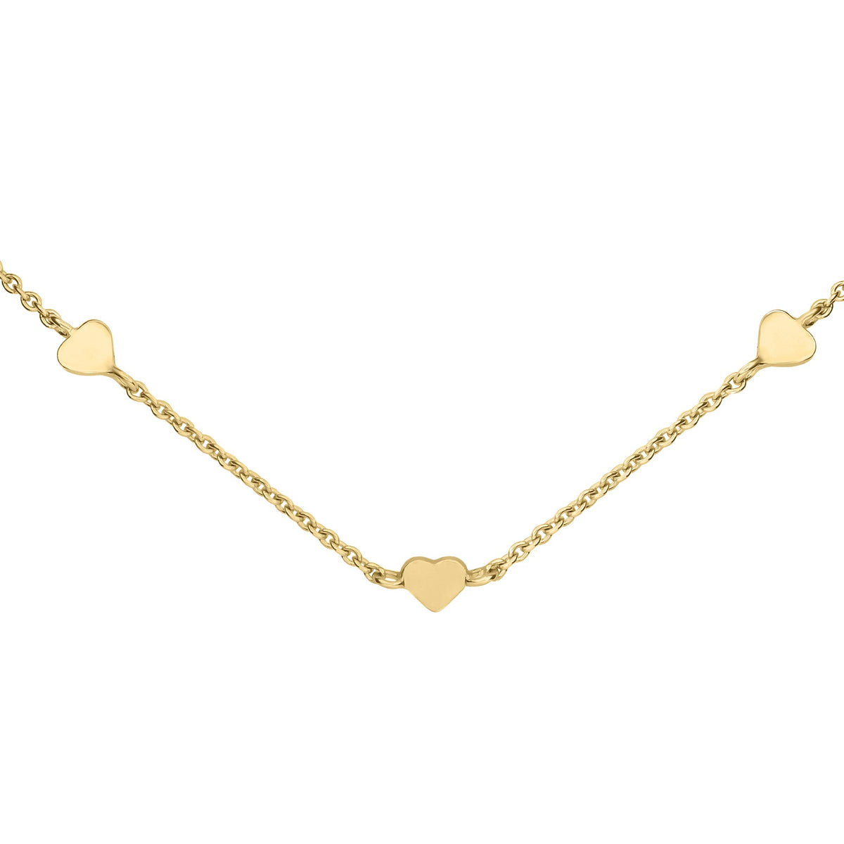 Dew Gold Plate Heart Station Necklace