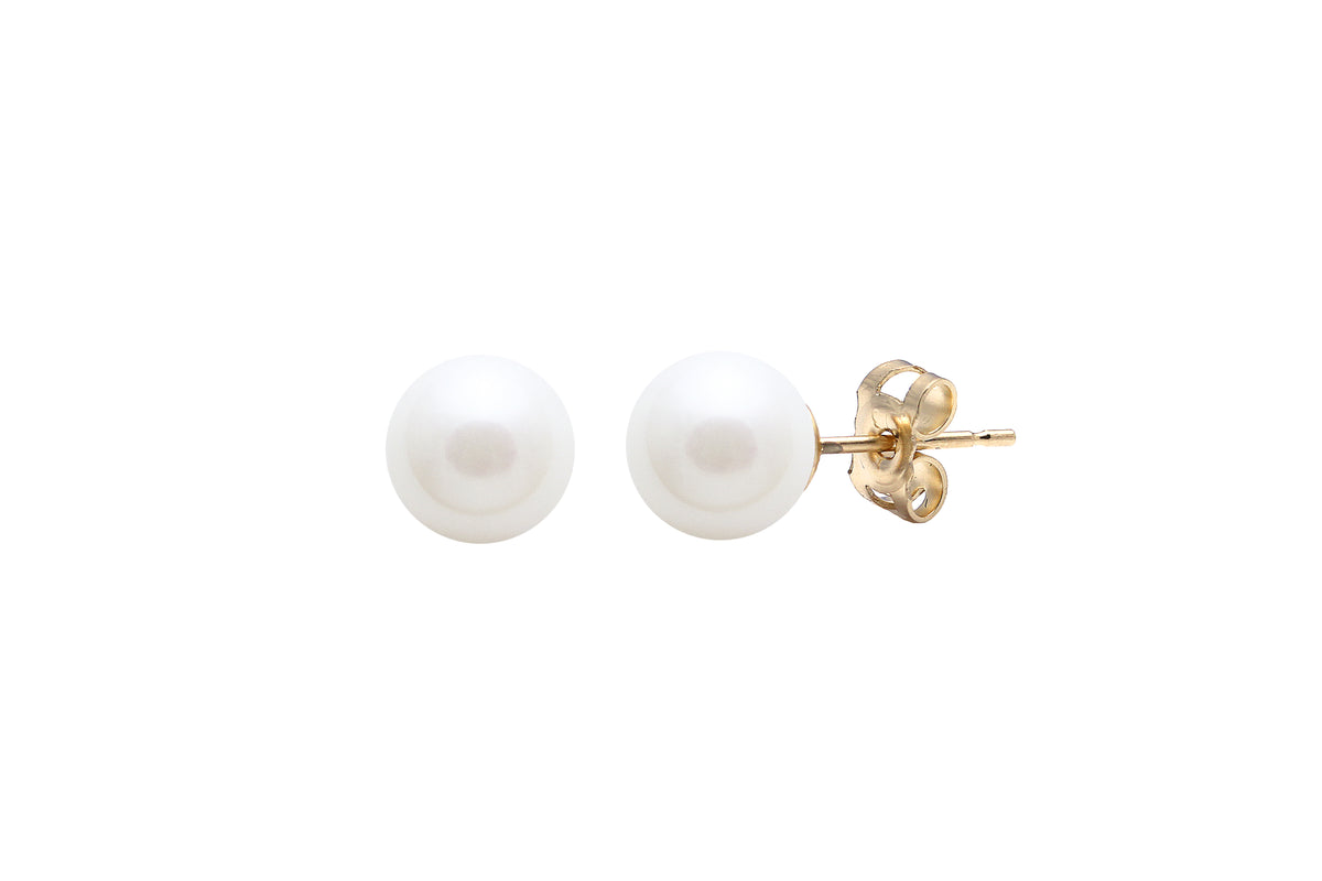 9ct Gold Freshwater Pearl 6mm Stud Earring