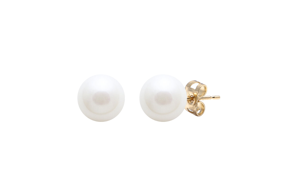 9ct Gold Freshwater Pearl 7mm Stud Earrings