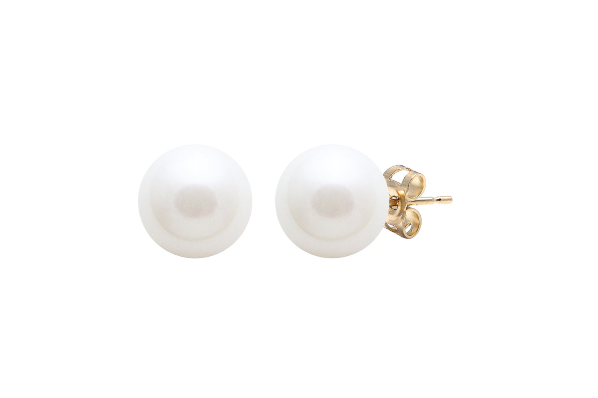 9ct Gold Freshwater Pearl 8mm Stud Earrings