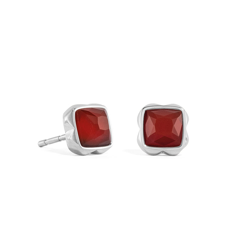 Coeur De Lion Red Agate Stud Earrings