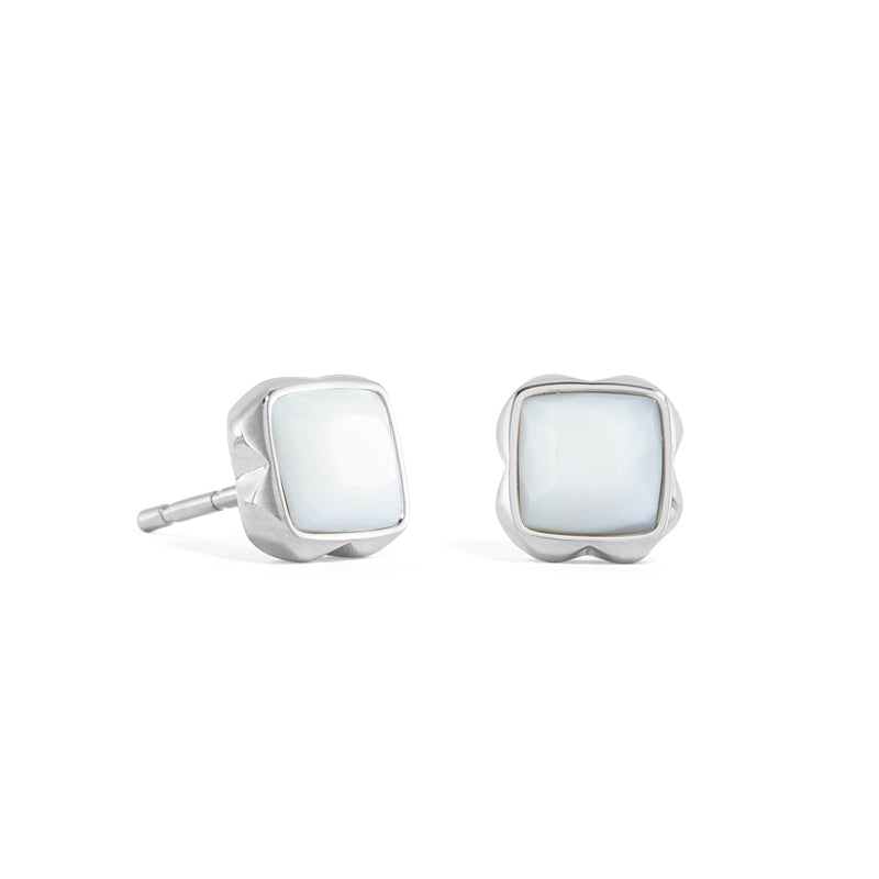 Coeur de Lion White Quartz Stud Earrings