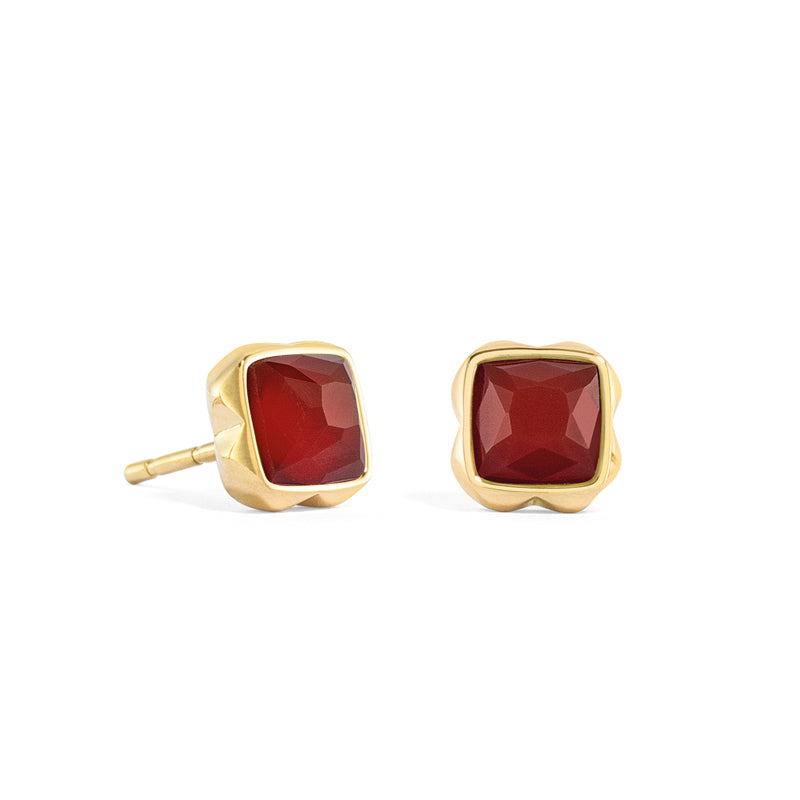 Coeur de Lion Red Agate Gold Plated Earrings