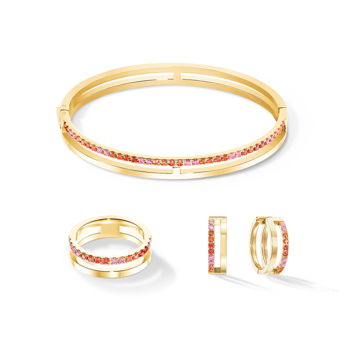 Coeur de Lion Eternal Unity Gold Red-Orange Hoops