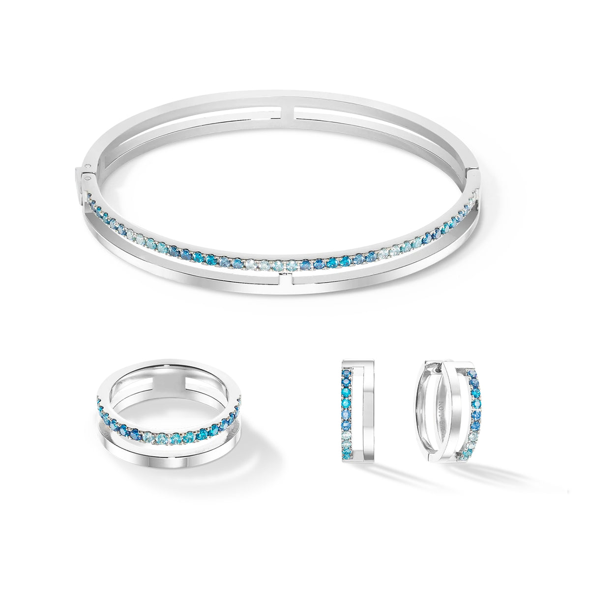 Coeur de Lion Eternal Unity Silver-Blue Hoops