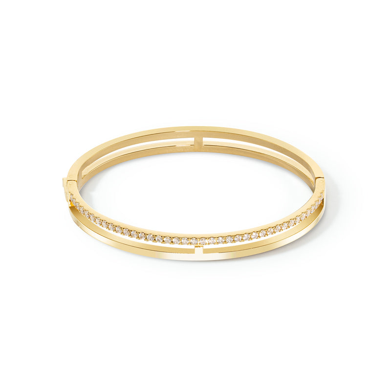 Coeur de Lion Eternal Unity Gold-Crystal Bangle - Regular