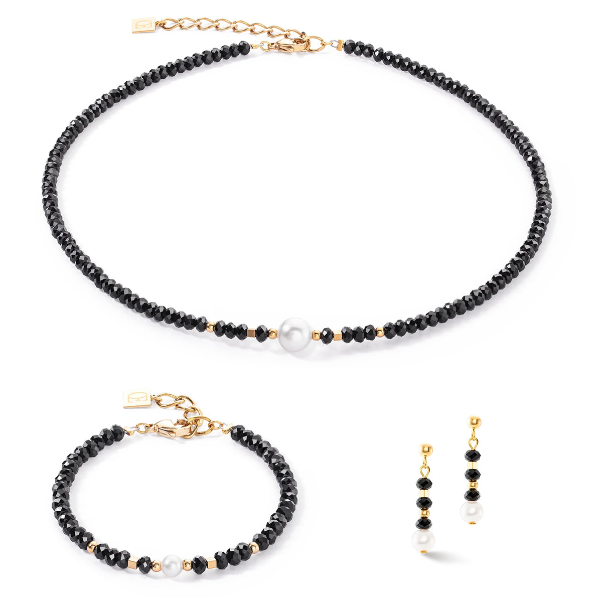 Coeur de Lion Mystic Pearl Gold-Black Necklace