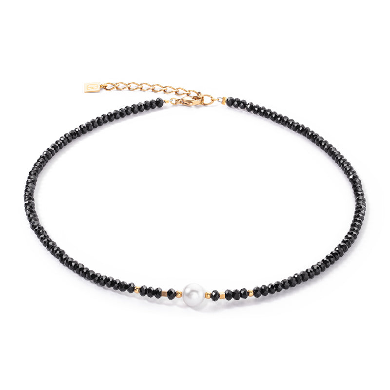 Coeur de Lion Mystic Pearl Gold-Black Necklace