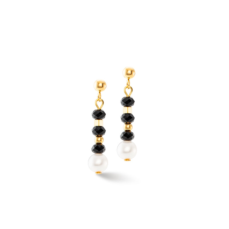 Coeur de Lion Mystic Pearl Gold-Black Earrings