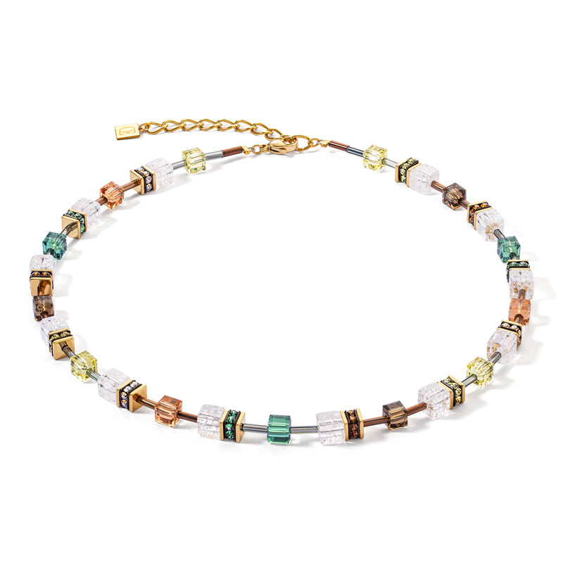 Coeur de Lion GeoCUBE® Iconic Nature Brown-Clear Necklace