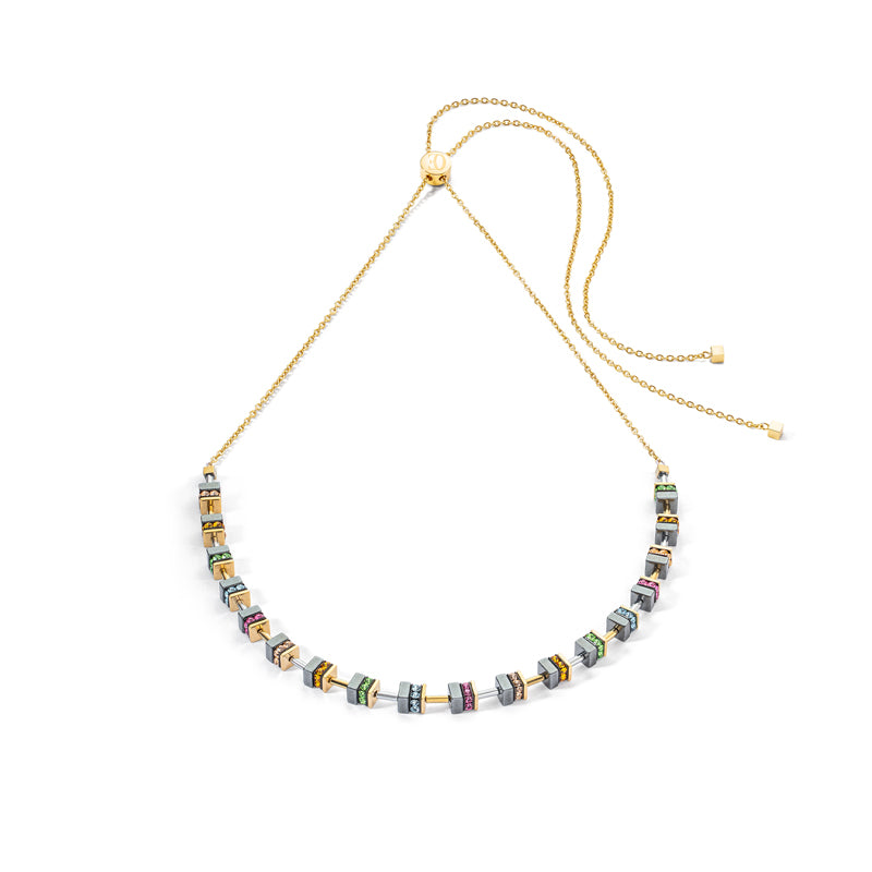 Coeur de Lion Sparkling Classic Gold - Multicolour Chain Necklace