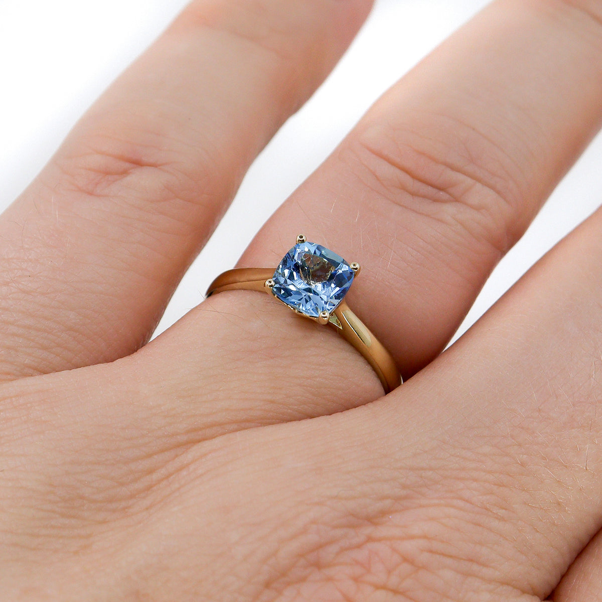 Pre-Owned Swiss Blue Topaz Solitaire Ring