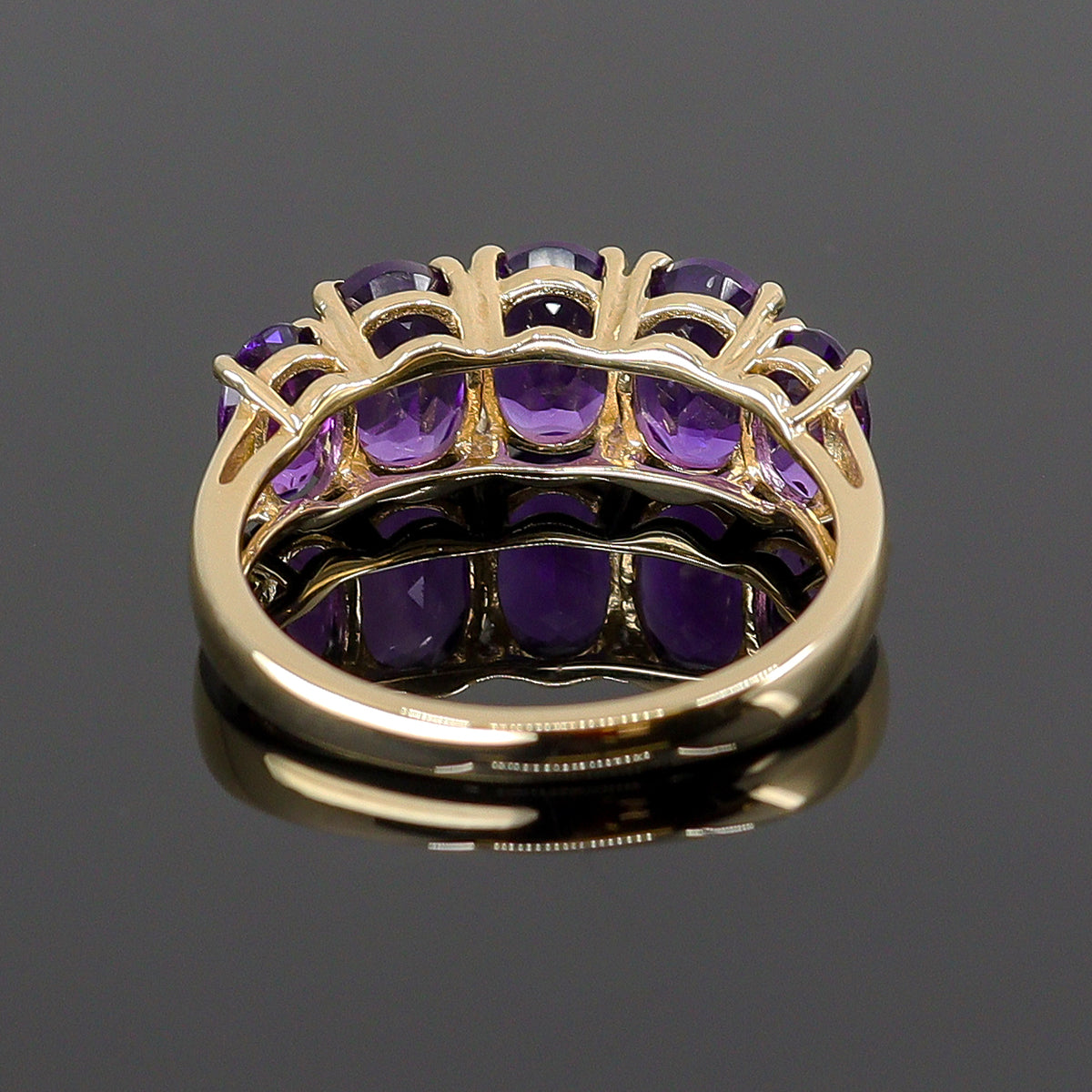 Pre-Owned Amethyst Oval Five Stone Ring