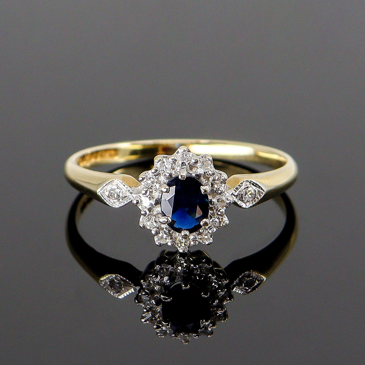 Pre-Owned Sapphire & Diamond Cluster Ring