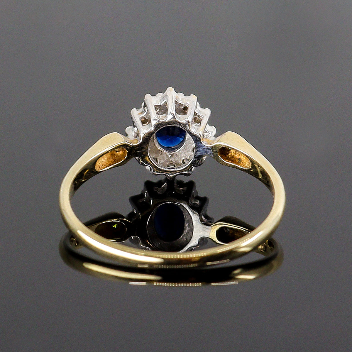 Pre-Owned Sapphire & Diamond Cluster Ring