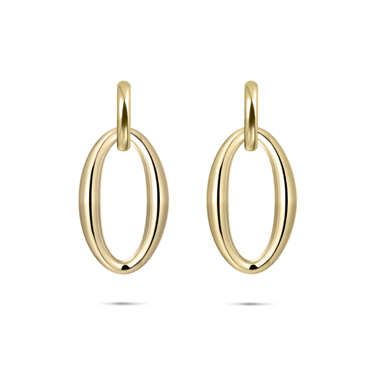 Gisser Gold Plated Oval Hoop Drops