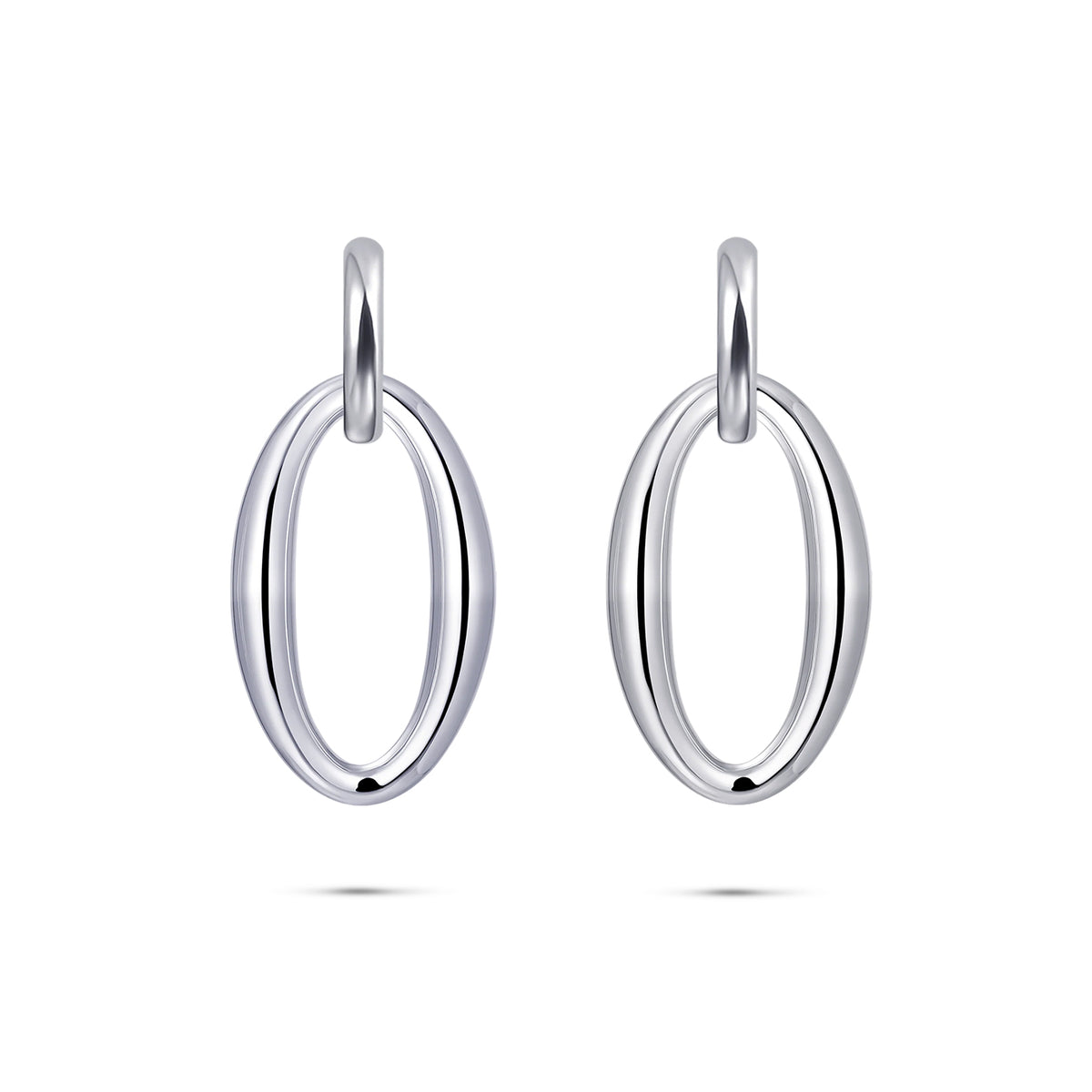 Gisser Silver Oval Hoop Drops