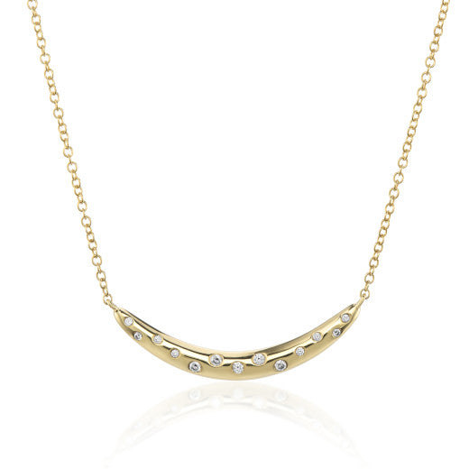 9ct Yellow Gold Diamond Spot Necklace