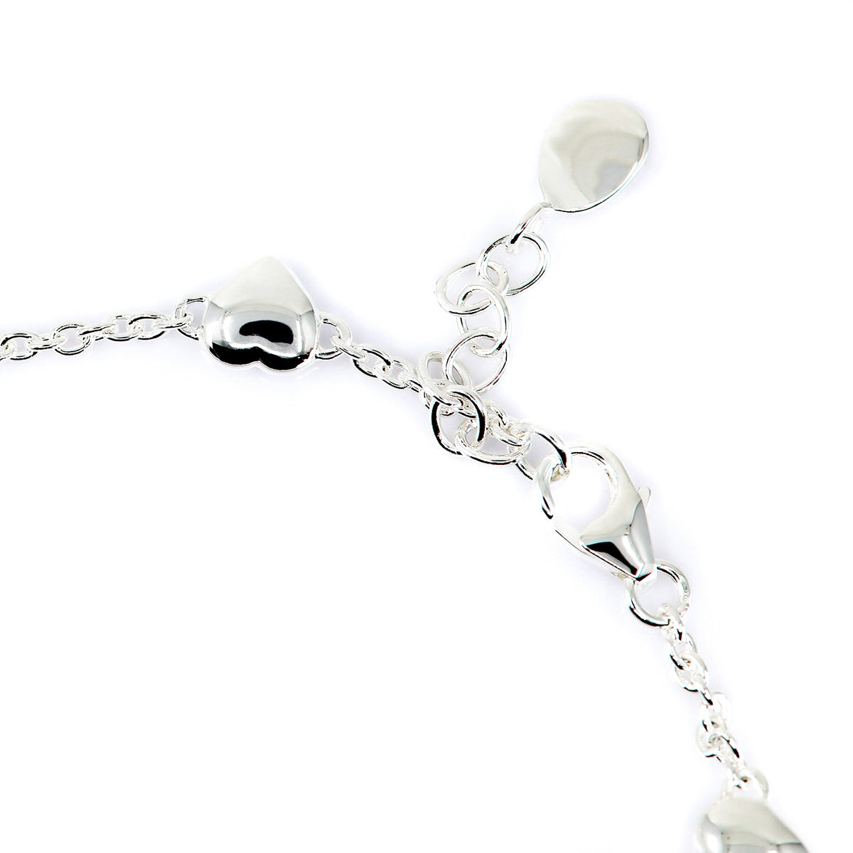 Lumi Sterling Silver Heart Station Bracelet