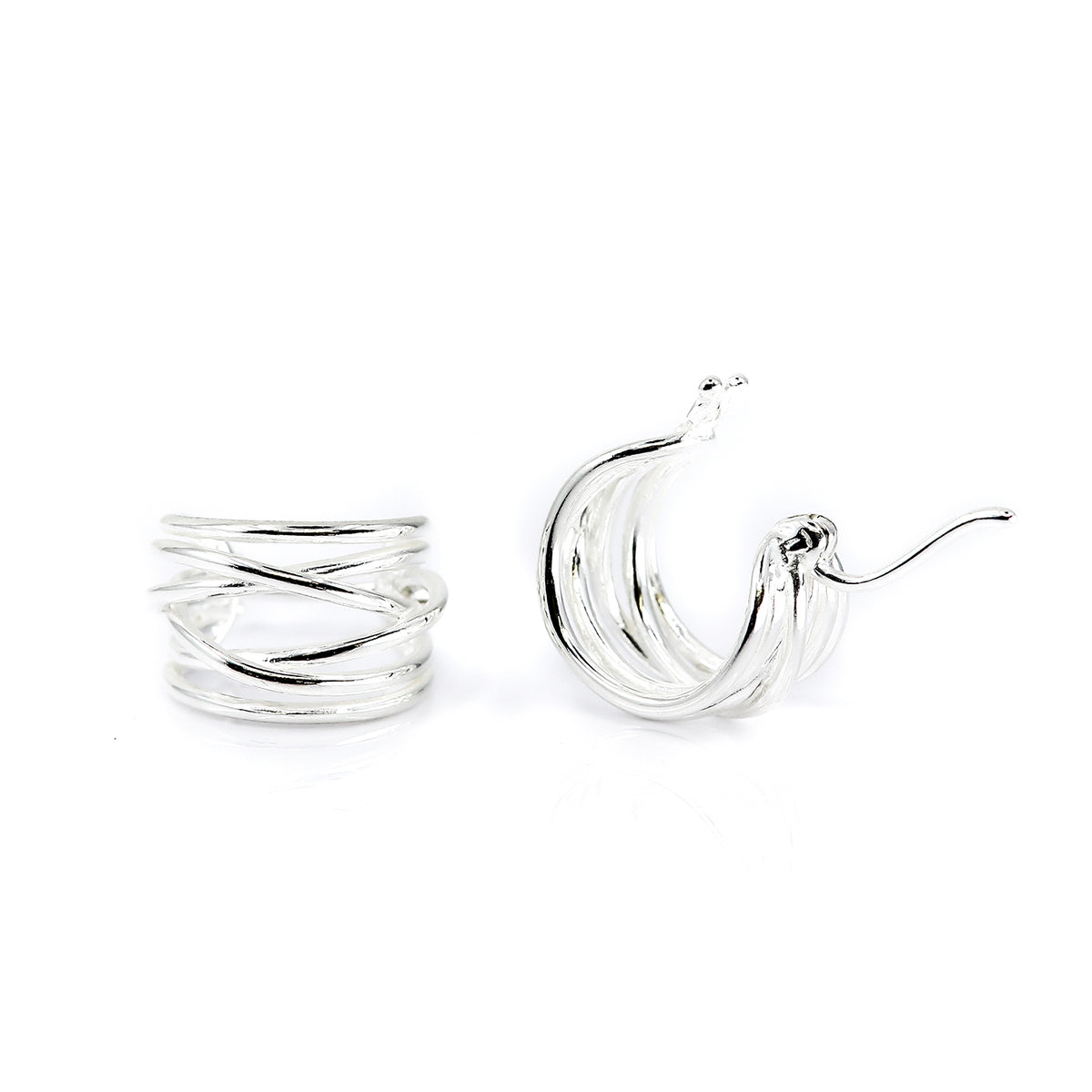 Lumi Sterling Silver Multi Wire Huggie Hoops