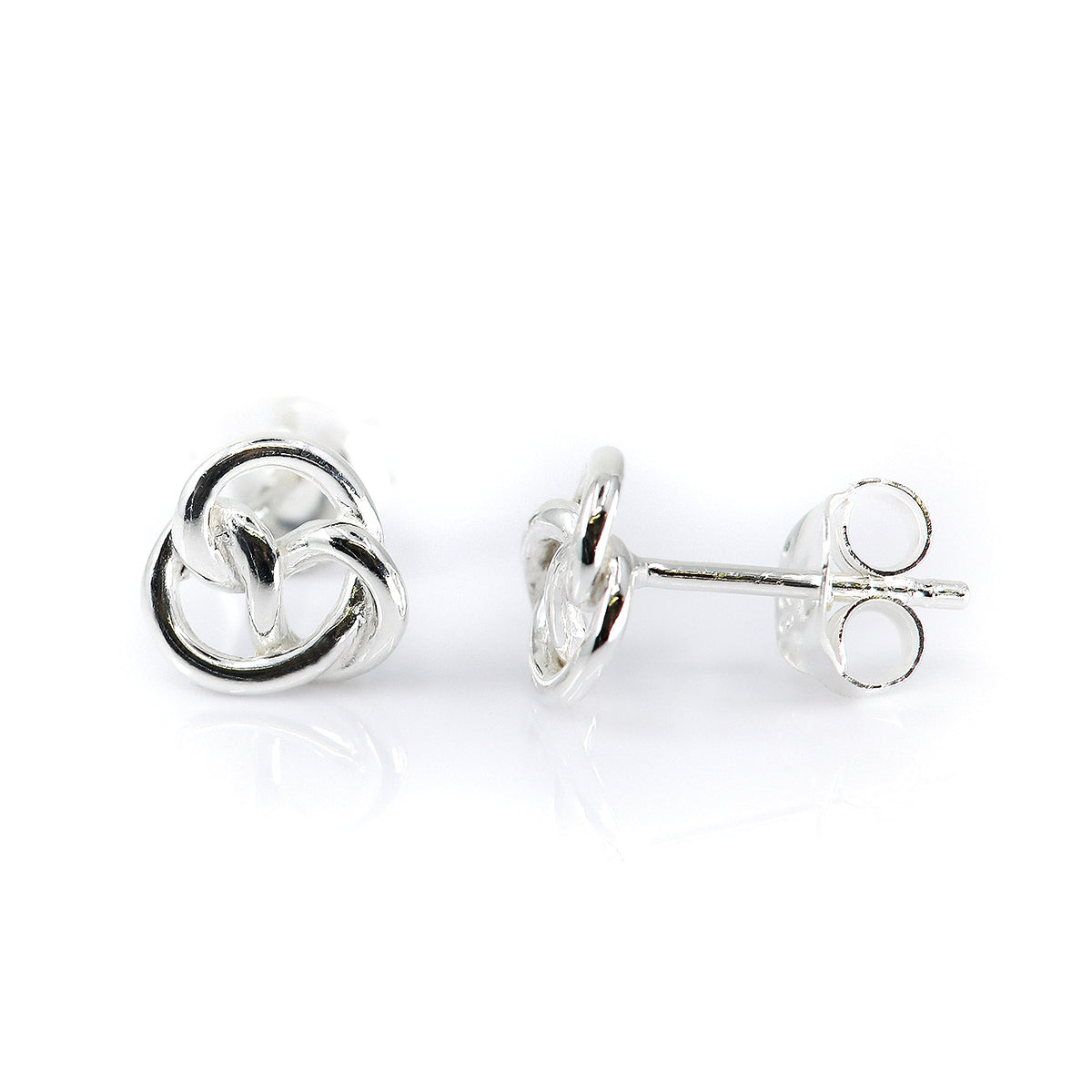 Lumi Sterling Silver Open Knot Stud Earrings