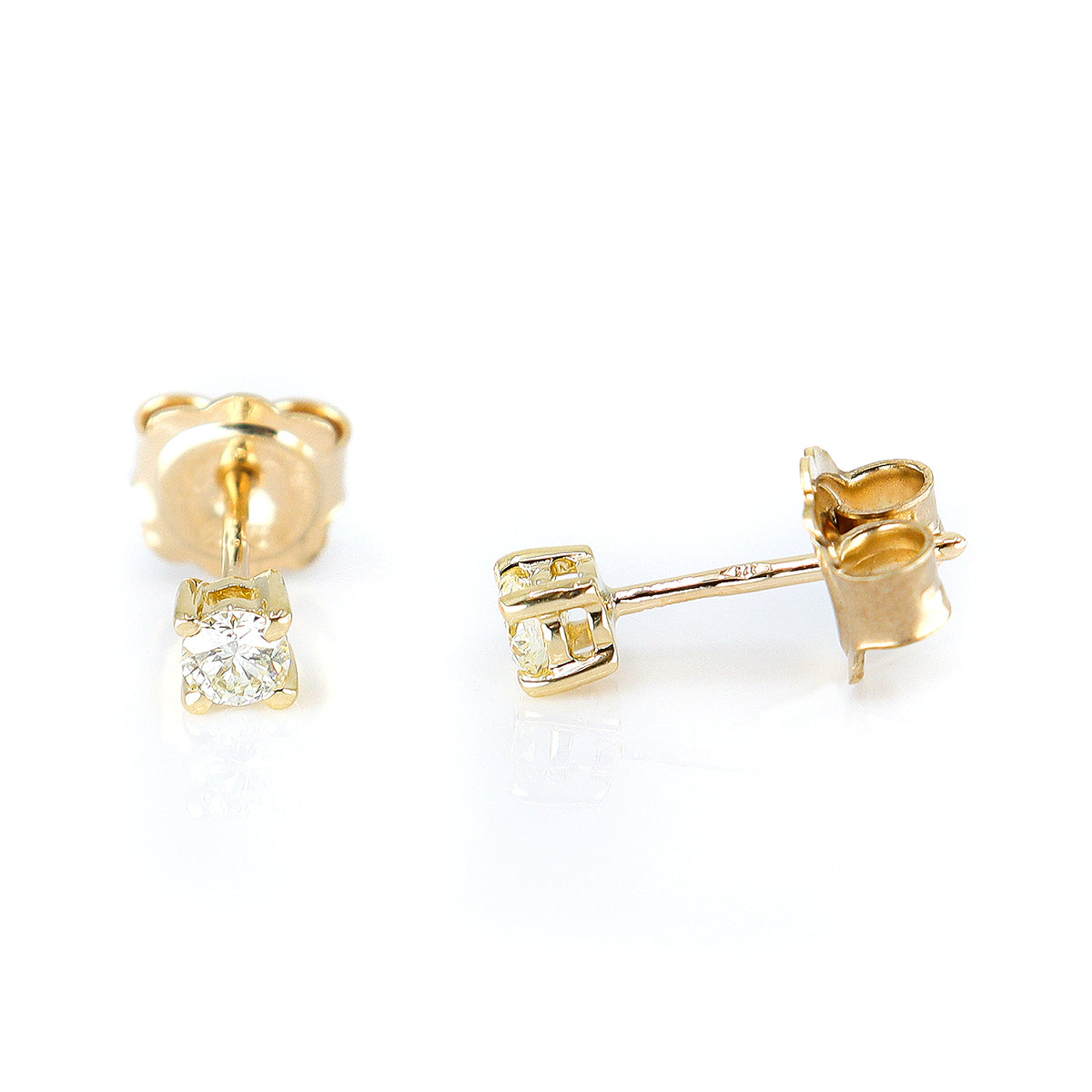 9ct Yellow Gold Diamond 0.25ct Round Brilliant Cut Stud Earrings