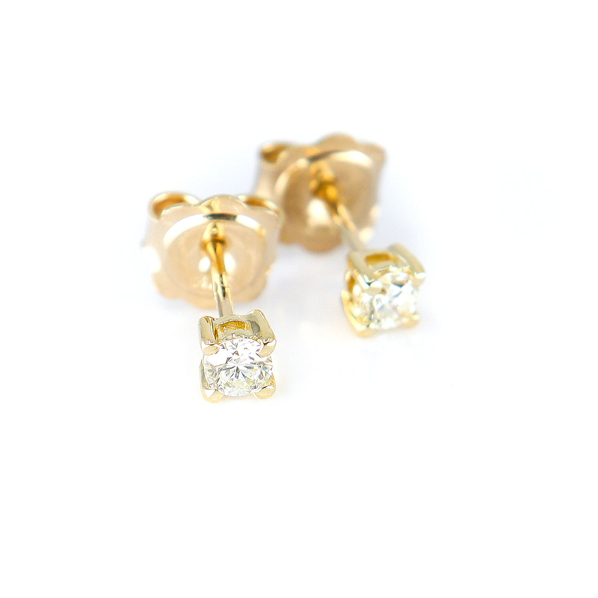 9ct Yellow Gold Diamond 0.25ct Round Brilliant Cut Stud Earrings