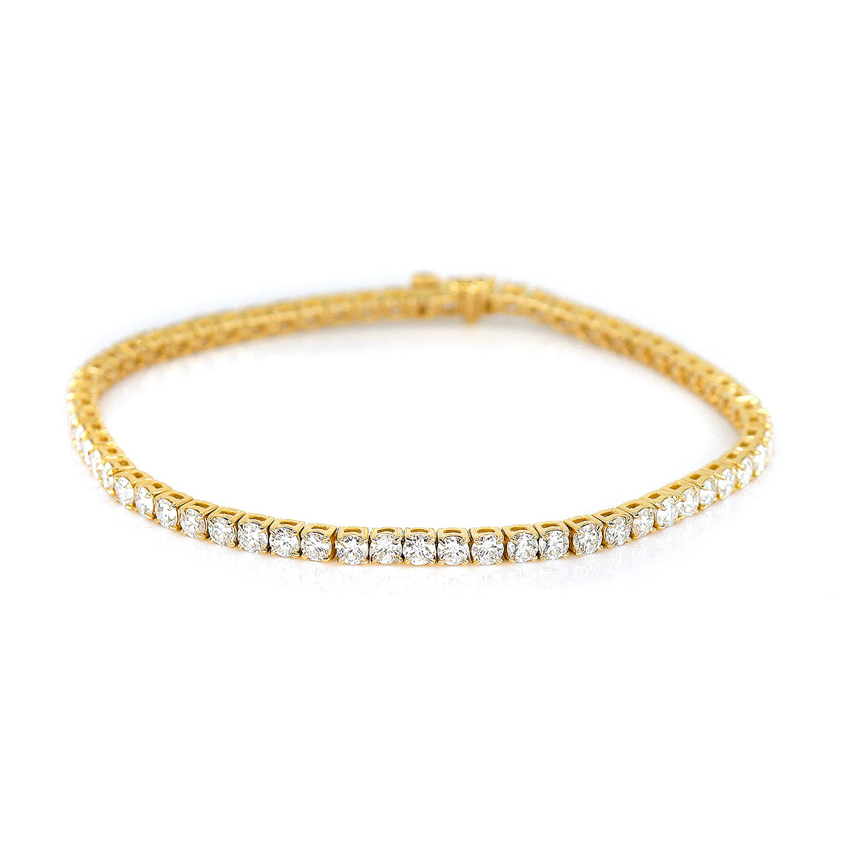 18ct Yellow Gold 5ct Lab Grown Diamond Line Bracelet