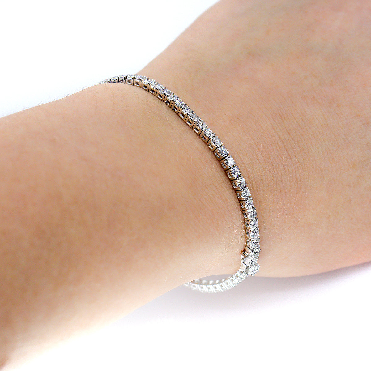 18ct White Gold 5ct Lab Grown Diamond Line Bracelet