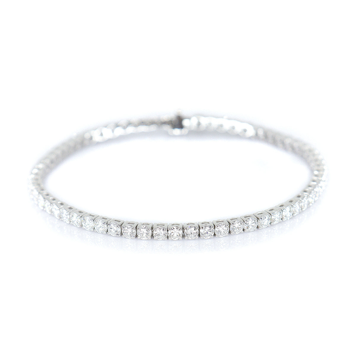 18ct White Gold 5ct Lab Grown Diamond Line Bracelet