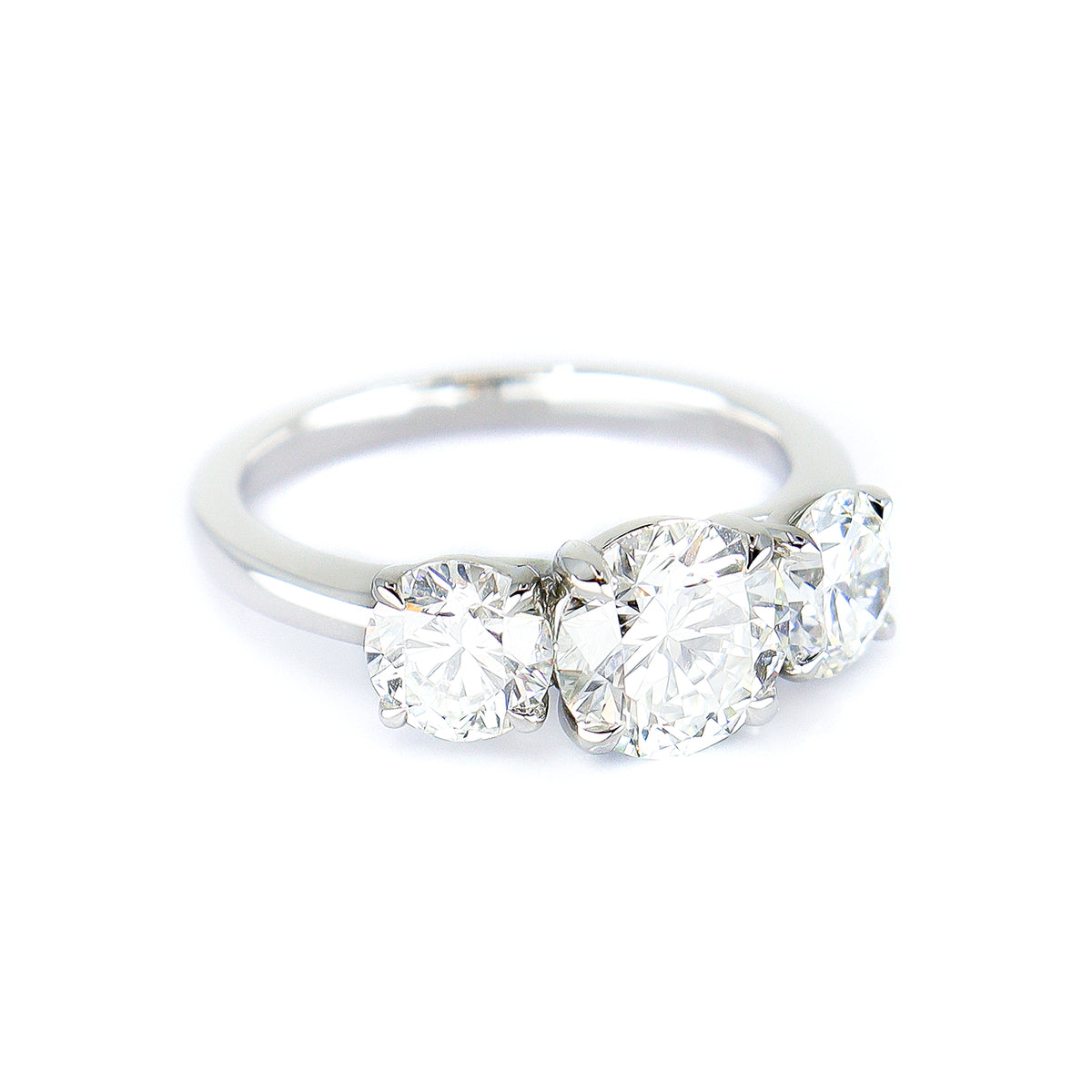 Platinum Lab Grown 3.00ct Diamond Trilogy Ring