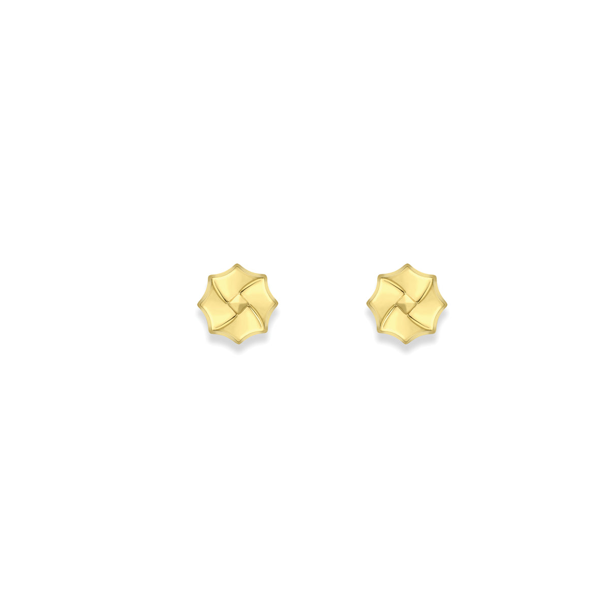 9ct Yellow Gold Hexagonal Fancy Stud Earrings